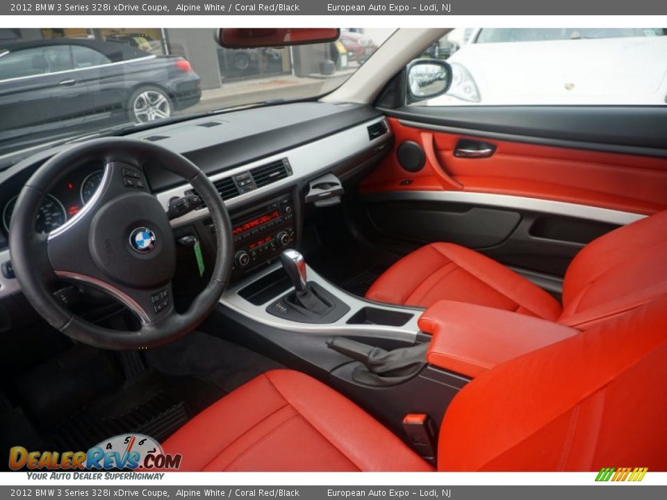 2012 BMW 3 Series 328i xDrive Coupe Alpine White / Coral Red/Black Photo #8