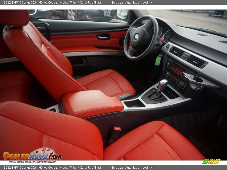 2012 BMW 3 Series 328i xDrive Coupe Alpine White / Coral Red/Black Photo #9