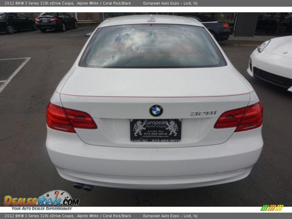 2012 BMW 3 Series 328i xDrive Coupe Alpine White / Coral Red/Black Photo #10