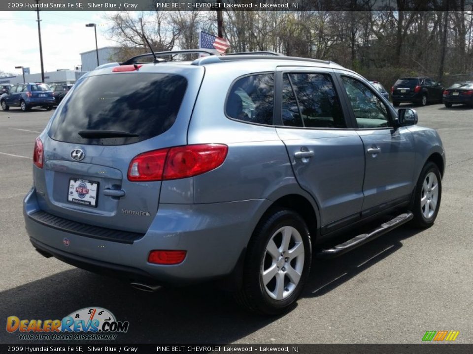 2009 Hyundai Santa Fe SE Silver Blue / Gray Photo #7