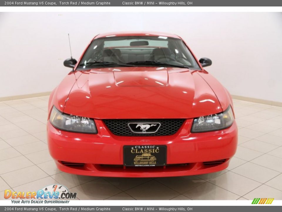 2004 Ford Mustang V6 Coupe Torch Red / Medium Graphite Photo #2