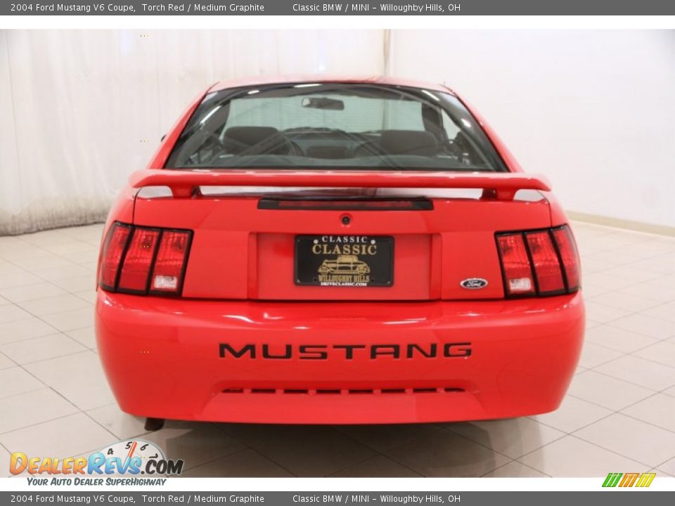 2004 Ford Mustang V6 Coupe Torch Red / Medium Graphite Photo #14