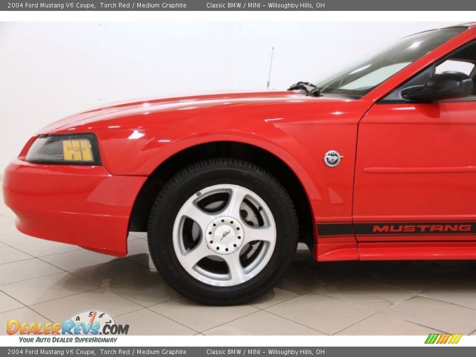 2004 Ford Mustang V6 Coupe Torch Red / Medium Graphite Photo #16