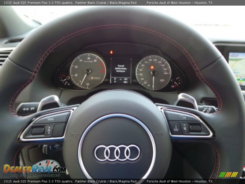 2015 Audi SQ5 Premium Plus 3.0 TFSI quattro Panther Black Crystal / Black/Magma Red Photo #22