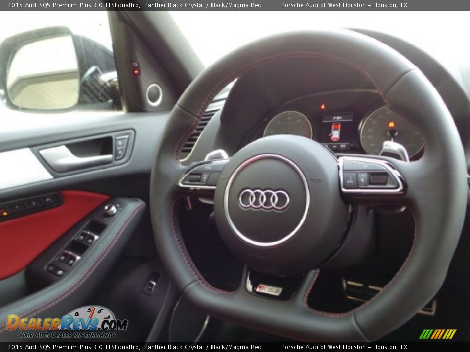 2015 Audi SQ5 Premium Plus 3.0 TFSI quattro Panther Black Crystal / Black/Magma Red Photo #26