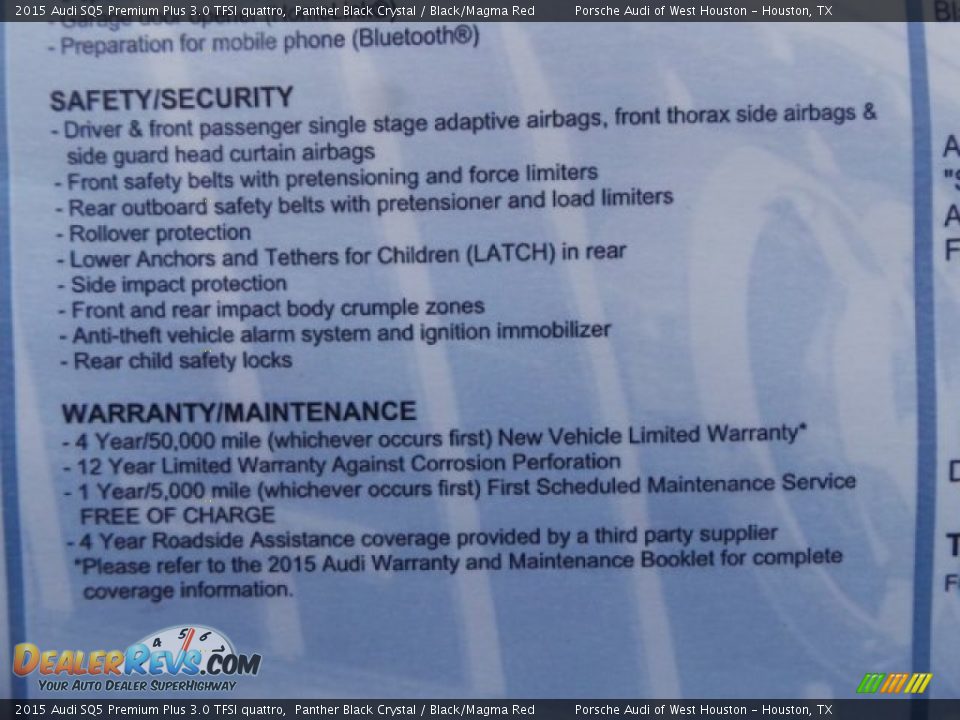 2015 Audi SQ5 Premium Plus 3.0 TFSI quattro Panther Black Crystal / Black/Magma Red Photo #34