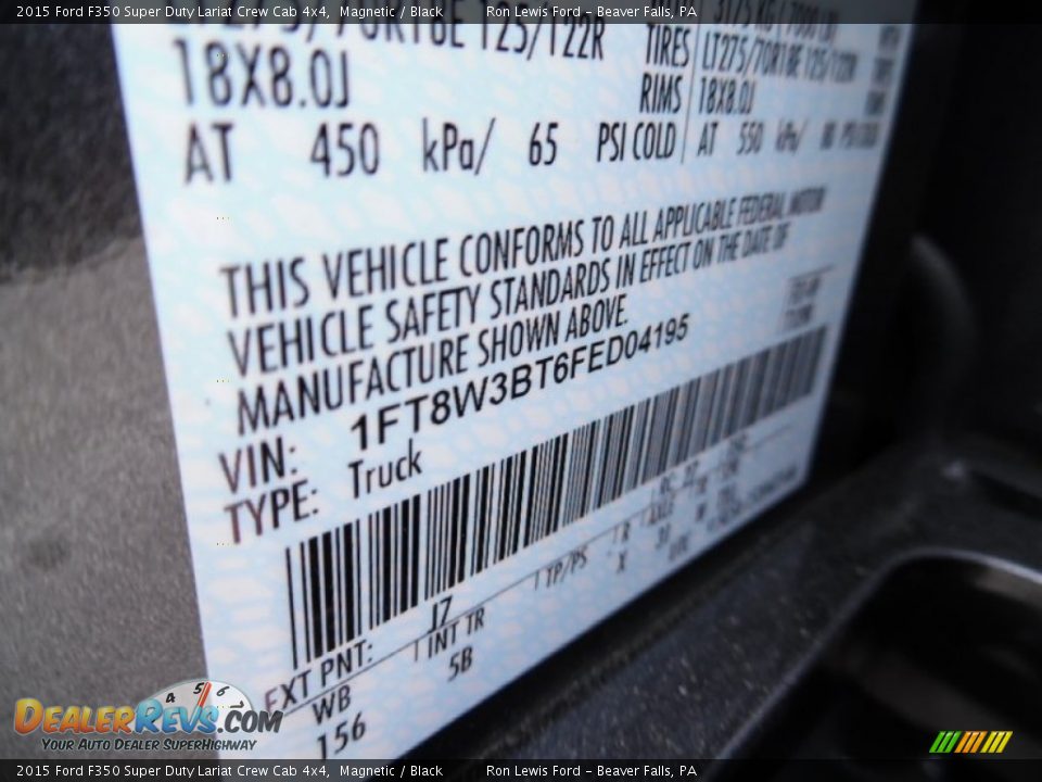 2015 Ford F350 Super Duty Lariat Crew Cab 4x4 Magnetic / Black Photo #16