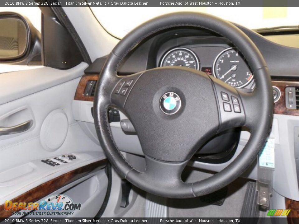 2010 BMW 3 Series 328i Sedan Titanium Silver Metallic / Gray Dakota Leather Photo #25