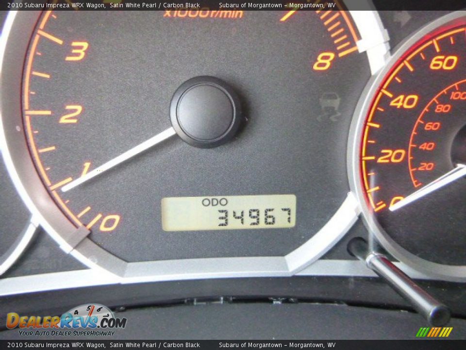 2010 Subaru Impreza WRX Wagon Satin White Pearl / Carbon Black Photo #15