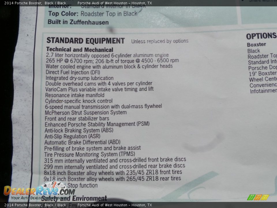 2014 Porsche Boxster Black / Black Photo #32
