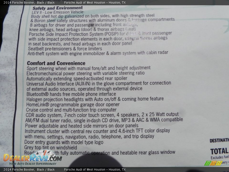 2014 Porsche Boxster Black / Black Photo #34