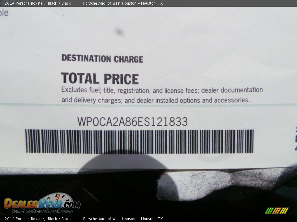 2014 Porsche Boxster Black / Black Photo #35