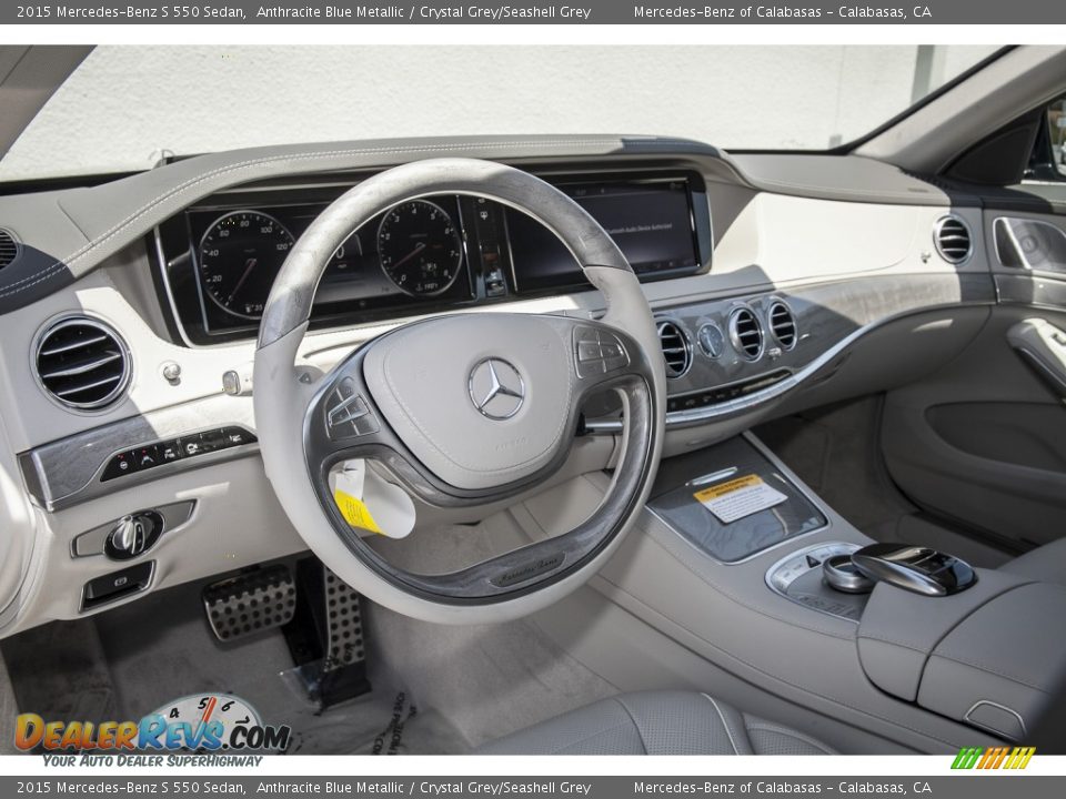 Crystal Grey/Seashell Grey Interior - 2015 Mercedes-Benz S 550 Sedan Photo #5