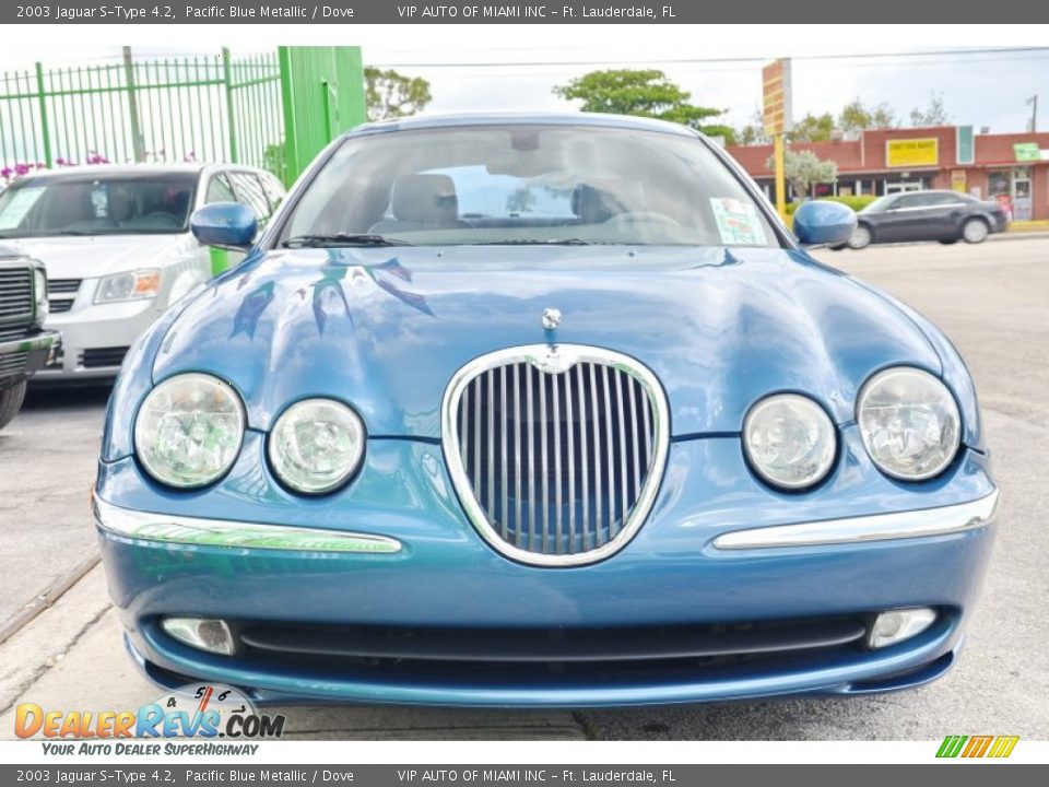2003 Jaguar S-Type 4.2 Pacific Blue Metallic / Dove Photo #4