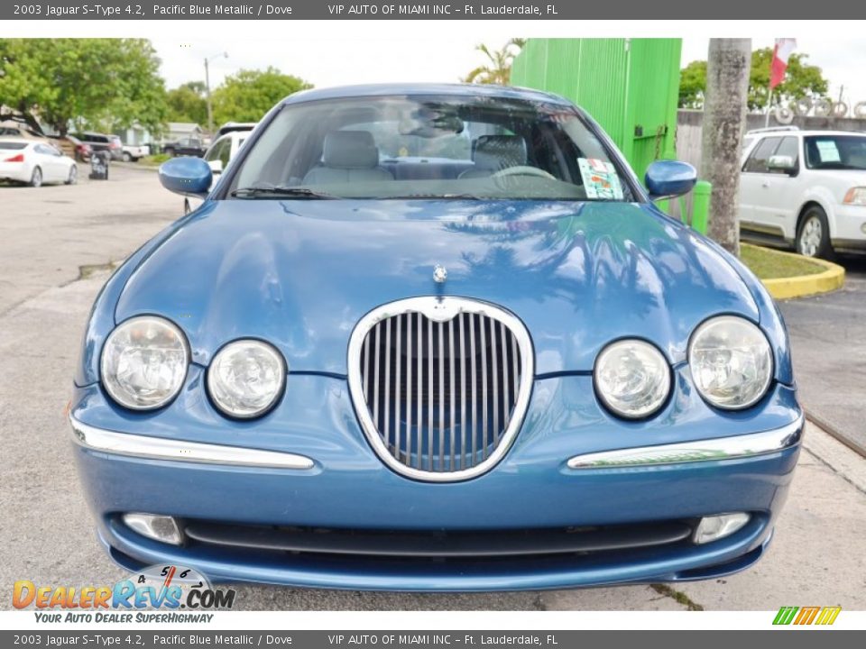 2003 Jaguar S-Type 4.2 Pacific Blue Metallic / Dove Photo #33