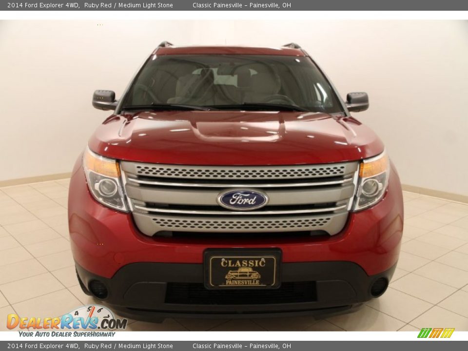 2014 Ford Explorer 4WD Ruby Red / Medium Light Stone Photo #2