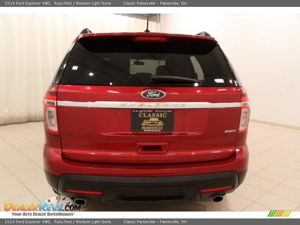2014 Ford Explorer 4WD Ruby Red / Medium Light Stone Photo #15