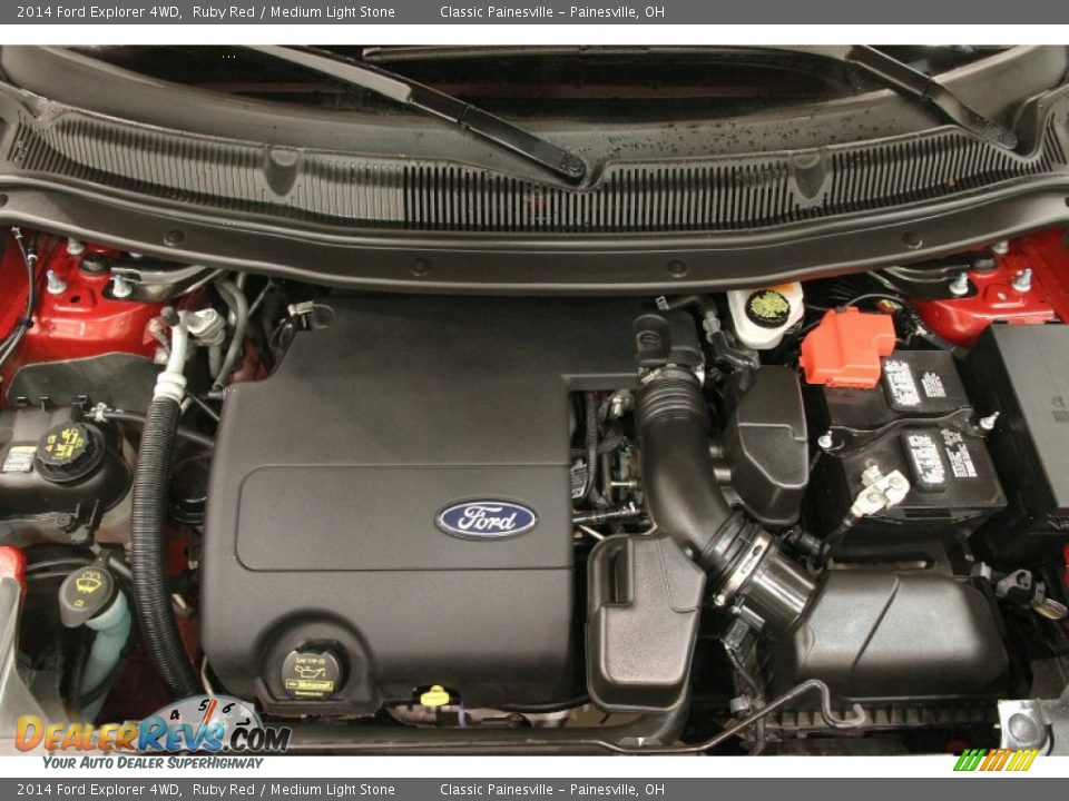2014 Ford Explorer 4WD Ruby Red / Medium Light Stone Photo #16