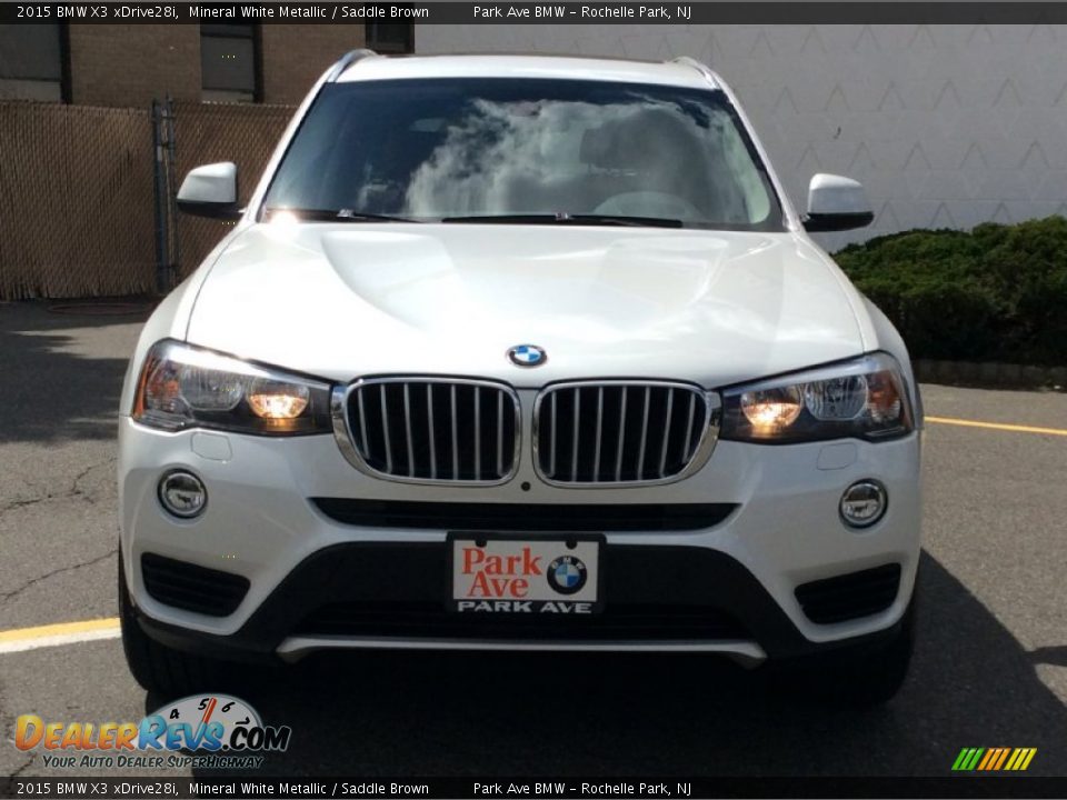 2015 BMW X3 xDrive28i Mineral White Metallic / Saddle Brown Photo #8