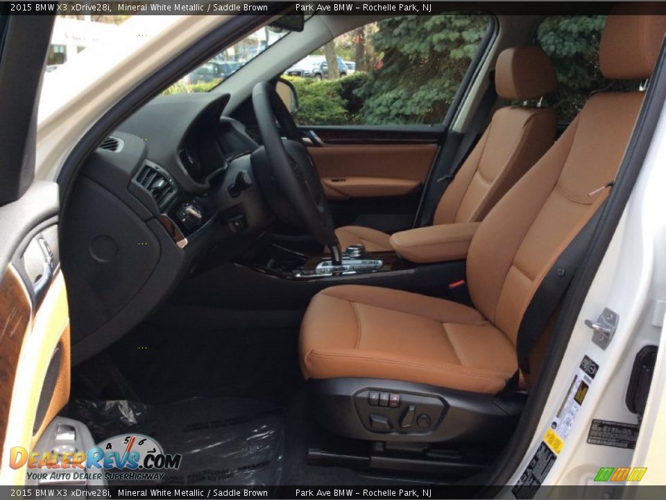 2015 BMW X3 xDrive28i Mineral White Metallic / Saddle Brown Photo #12
