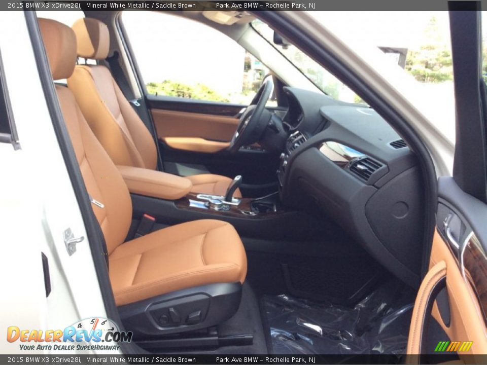 2015 BMW X3 xDrive28i Mineral White Metallic / Saddle Brown Photo #28