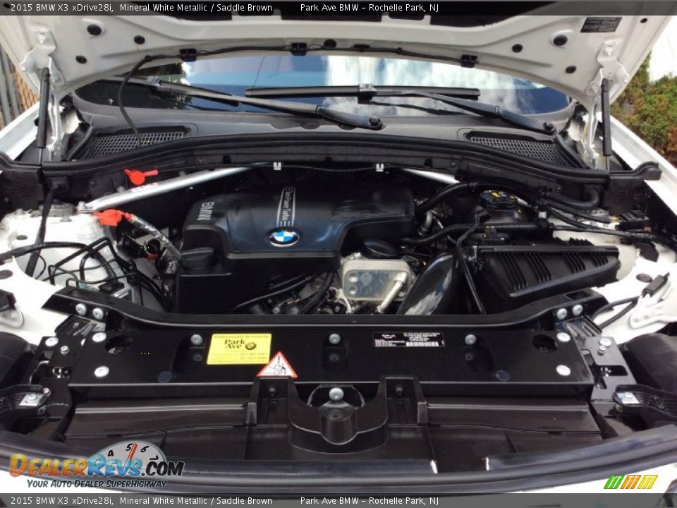 2015 BMW X3 xDrive28i Mineral White Metallic / Saddle Brown Photo #32