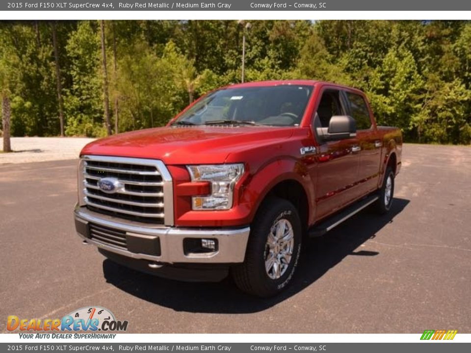 2015 Ford F150 XLT SuperCrew 4x4 Ruby Red Metallic / Medium Earth Gray Photo #1