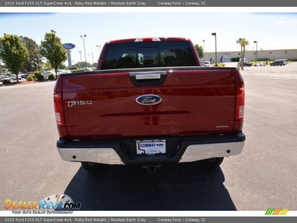 2015 Ford F150 XLT SuperCrew 4x4 Ruby Red Metallic / Medium Earth Gray Photo #6