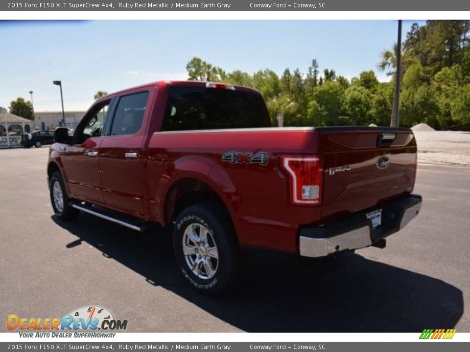 2015 Ford F150 XLT SuperCrew 4x4 Ruby Red Metallic / Medium Earth Gray Photo #7