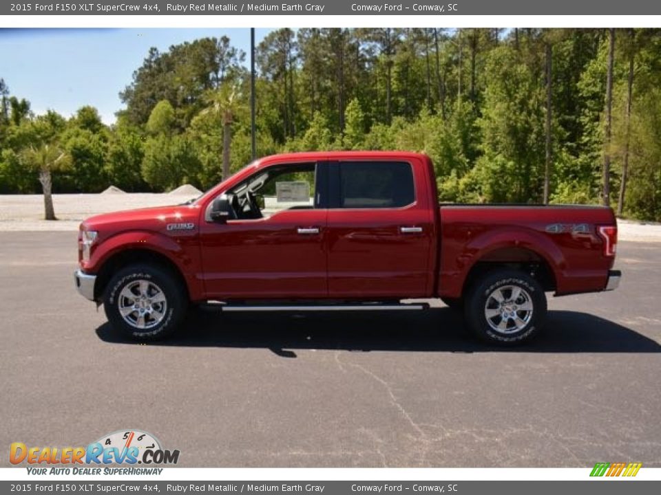 2015 Ford F150 XLT SuperCrew 4x4 Ruby Red Metallic / Medium Earth Gray Photo #8