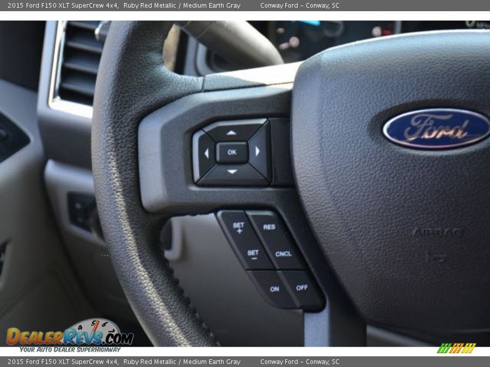2015 Ford F150 XLT SuperCrew 4x4 Ruby Red Metallic / Medium Earth Gray Photo #22