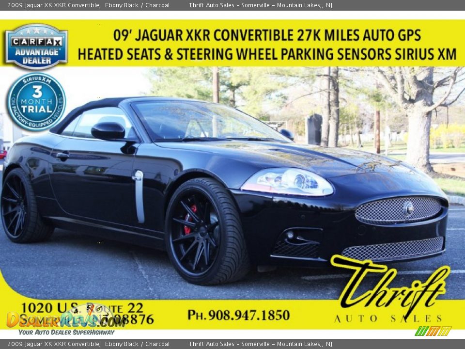 2009 Jaguar XK XKR Convertible Ebony Black / Charcoal Photo #1