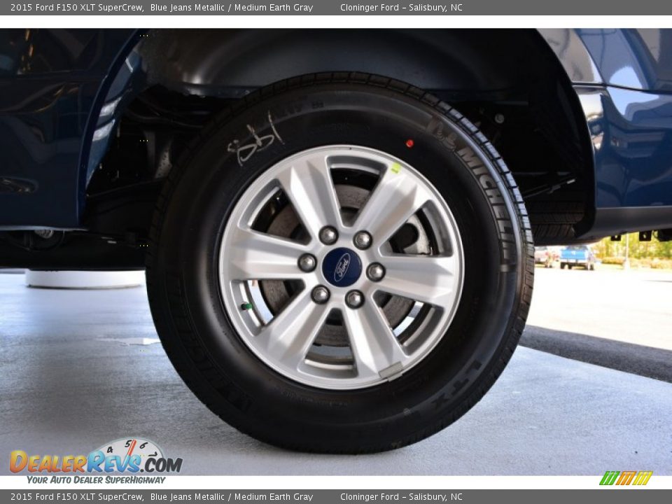 2015 Ford F150 XLT SuperCrew Blue Jeans Metallic / Medium Earth Gray Photo #5