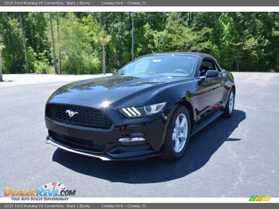 2015 Ford Mustang V6 Convertible Black / Ebony Photo #1