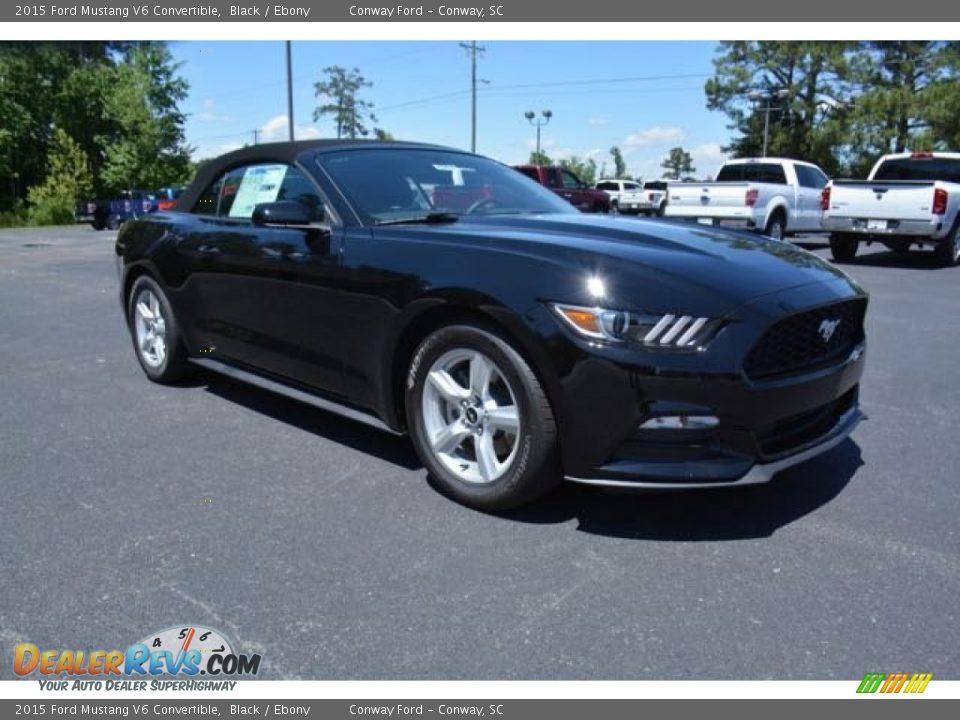 2015 Ford Mustang V6 Convertible Black / Ebony Photo #3