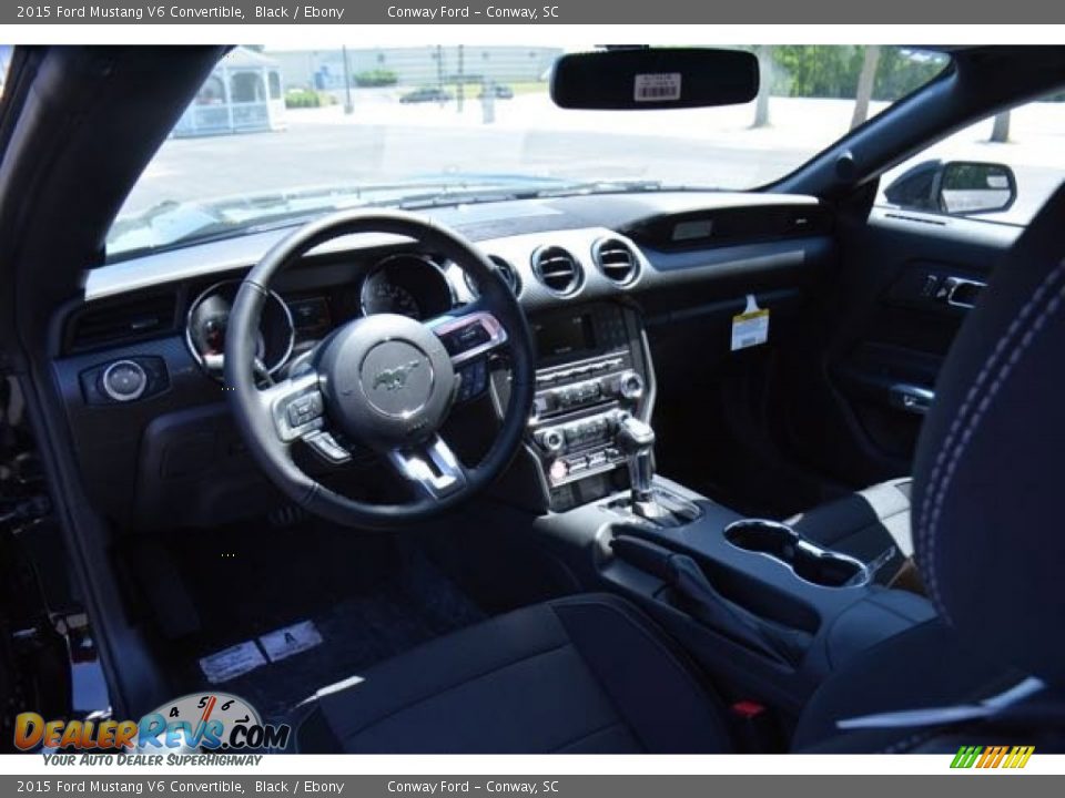 2015 Ford Mustang V6 Convertible Black / Ebony Photo #12