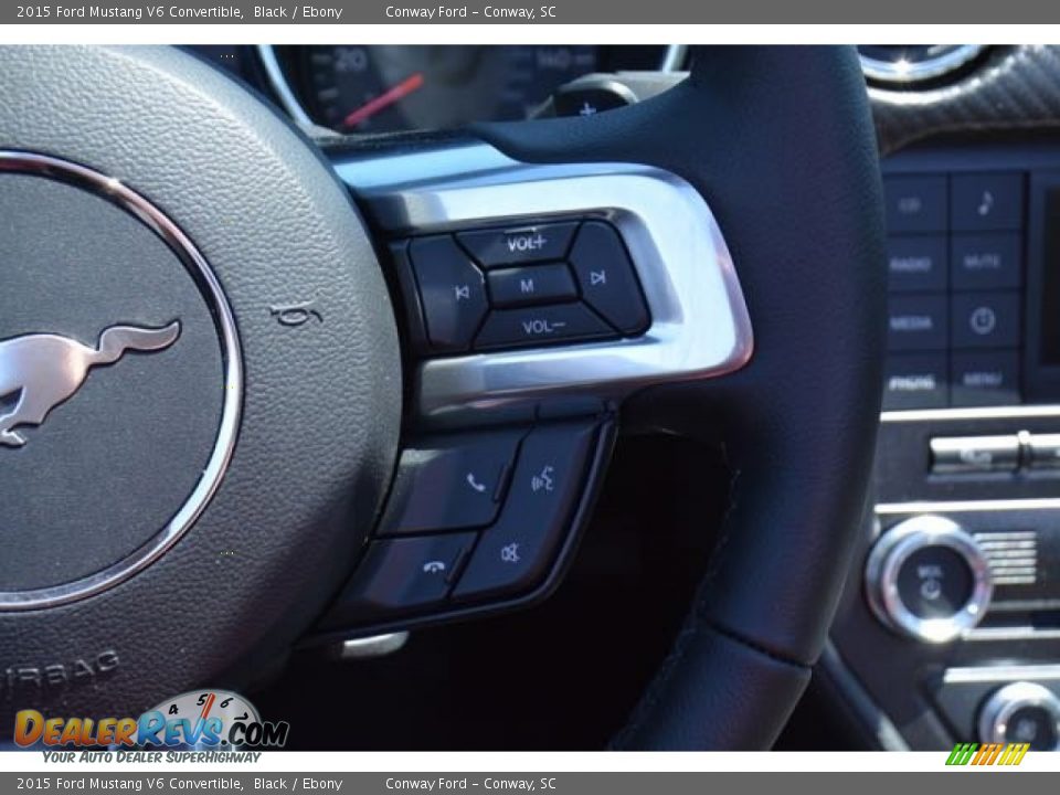 2015 Ford Mustang V6 Convertible Black / Ebony Photo #22