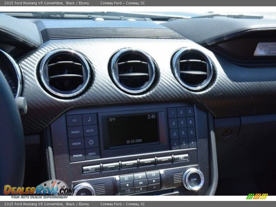 2015 Ford Mustang V6 Convertible Black / Ebony Photo #23