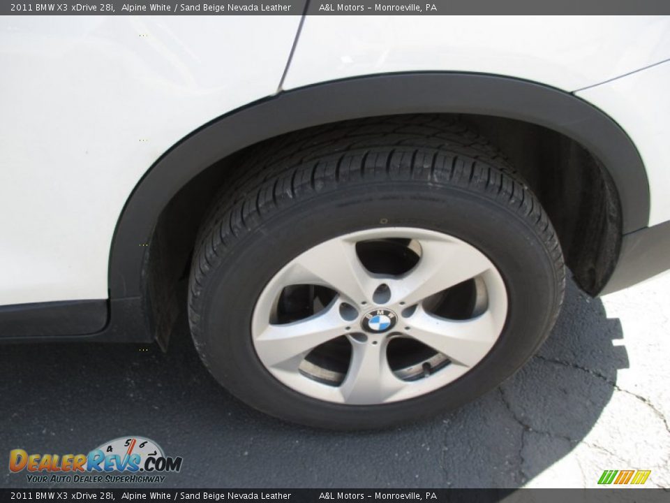 2011 BMW X3 xDrive 28i Alpine White / Sand Beige Nevada Leather Photo #3