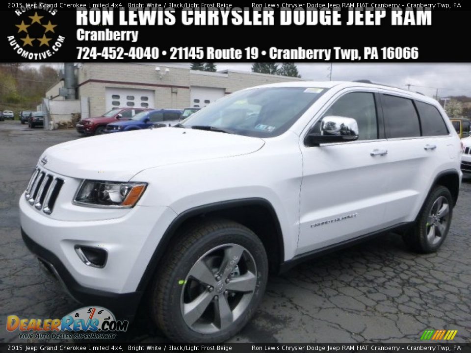 2015 Jeep Grand Cherokee Limited 4x4 Bright White / Black/Light Frost Beige Photo #1