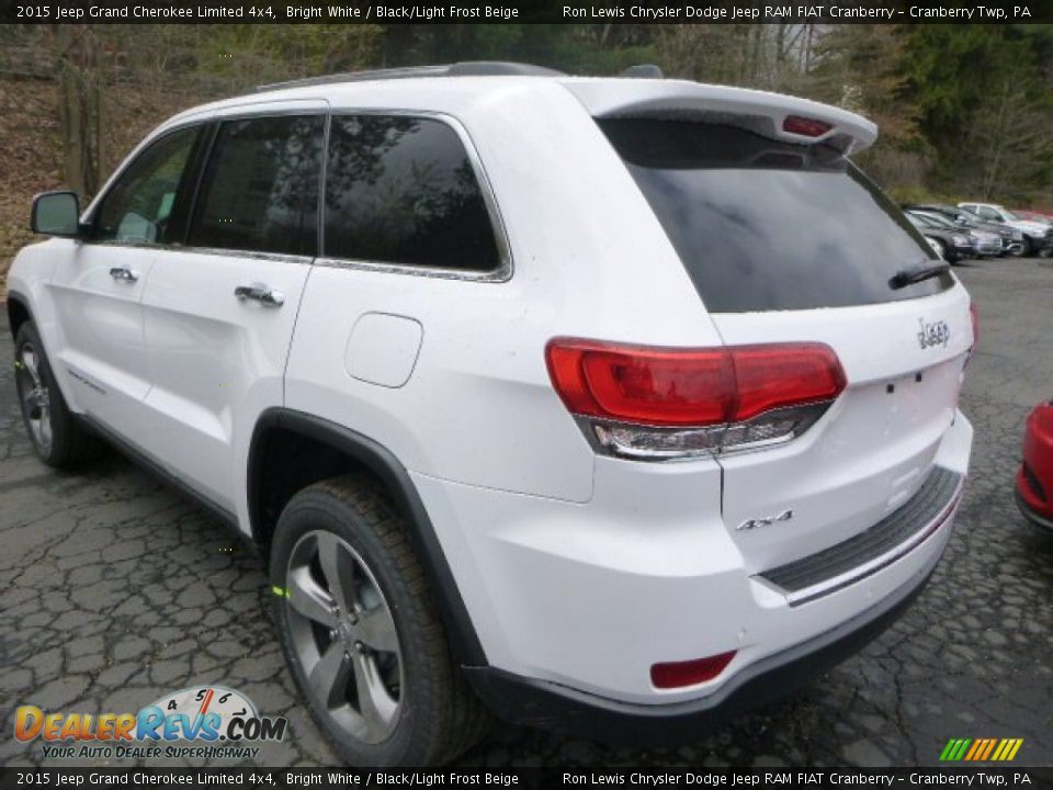 2015 Jeep Grand Cherokee Limited 4x4 Bright White / Black/Light Frost Beige Photo #3