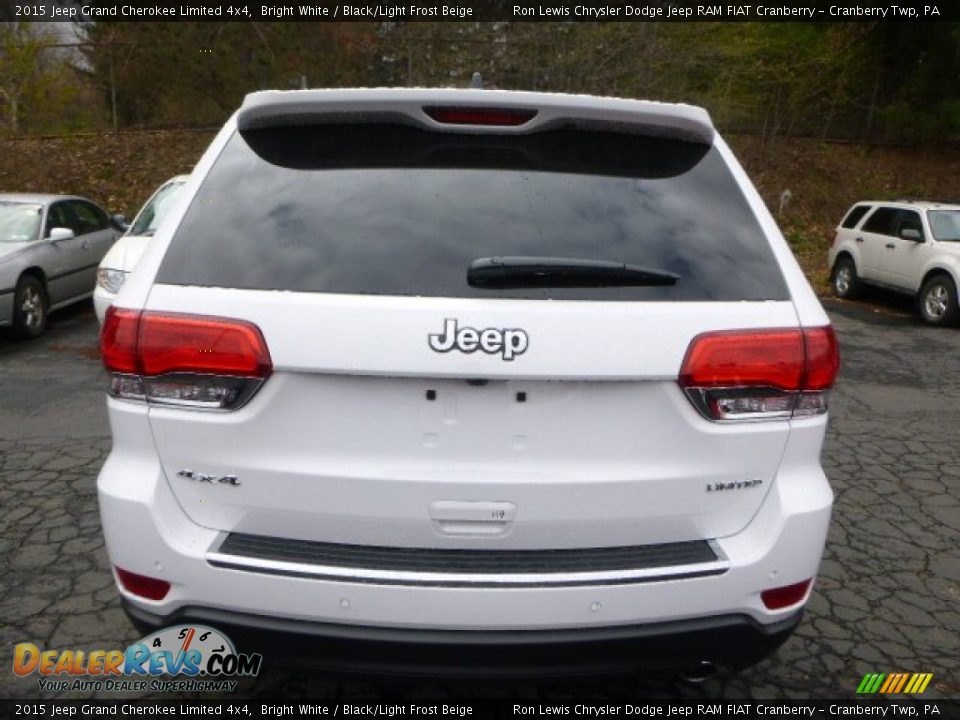 2015 Jeep Grand Cherokee Limited 4x4 Bright White / Black/Light Frost Beige Photo #4
