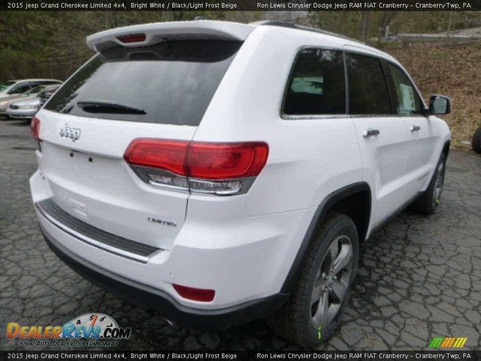 2015 Jeep Grand Cherokee Limited 4x4 Bright White / Black/Light Frost Beige Photo #5
