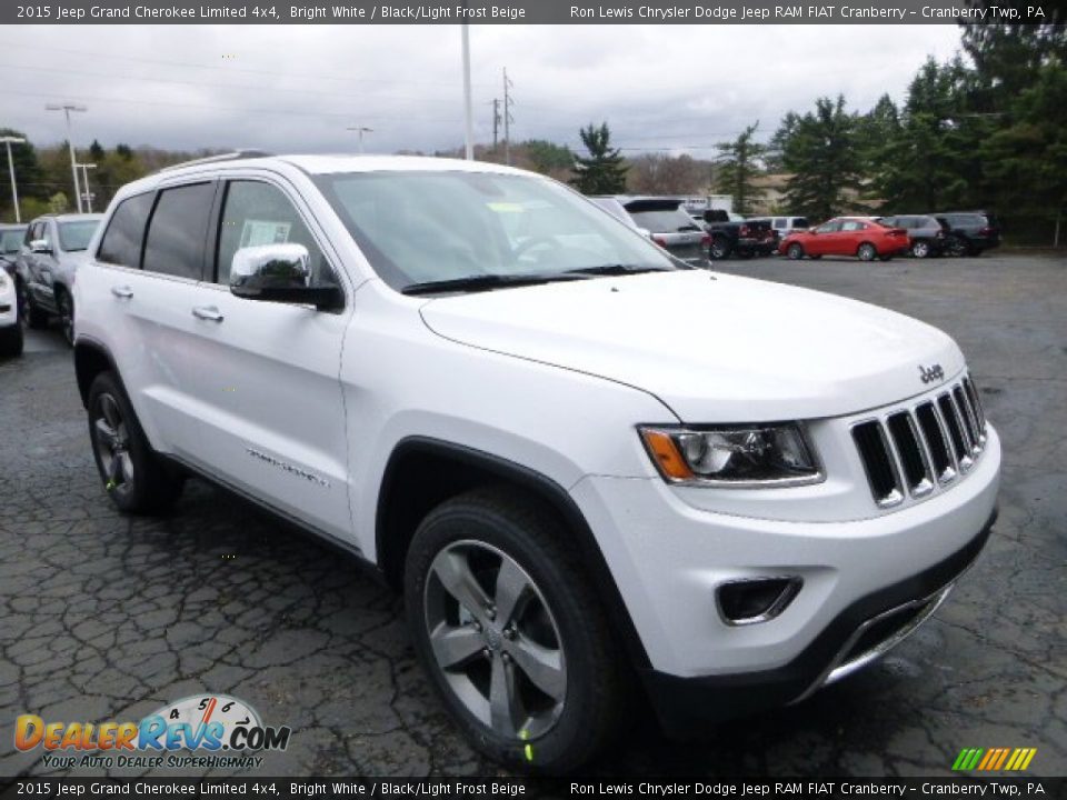 2015 Jeep Grand Cherokee Limited 4x4 Bright White / Black/Light Frost Beige Photo #8