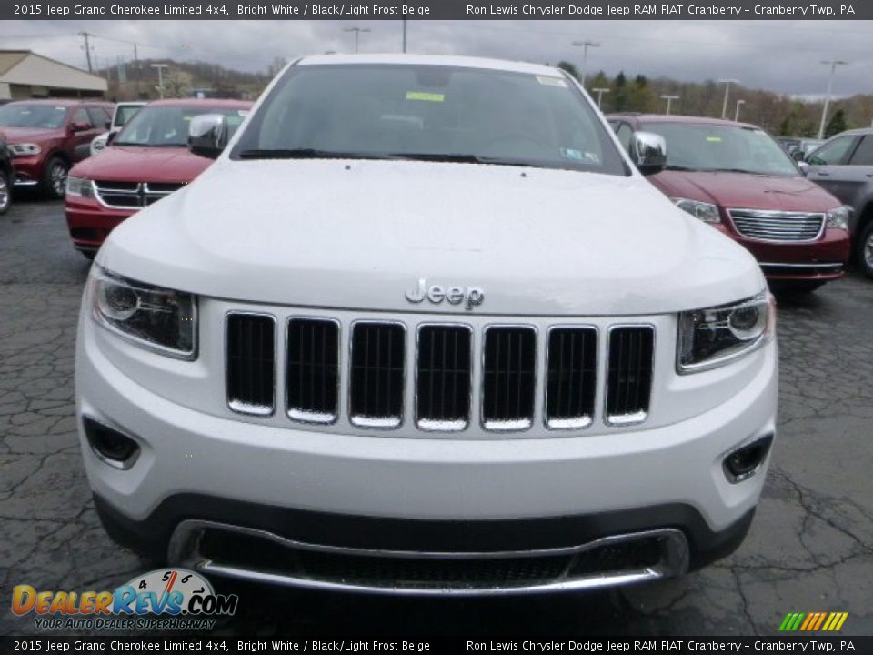 2015 Jeep Grand Cherokee Limited 4x4 Bright White / Black/Light Frost Beige Photo #9