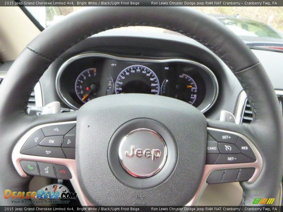 2015 Jeep Grand Cherokee Limited 4x4 Bright White / Black/Light Frost Beige Photo #18