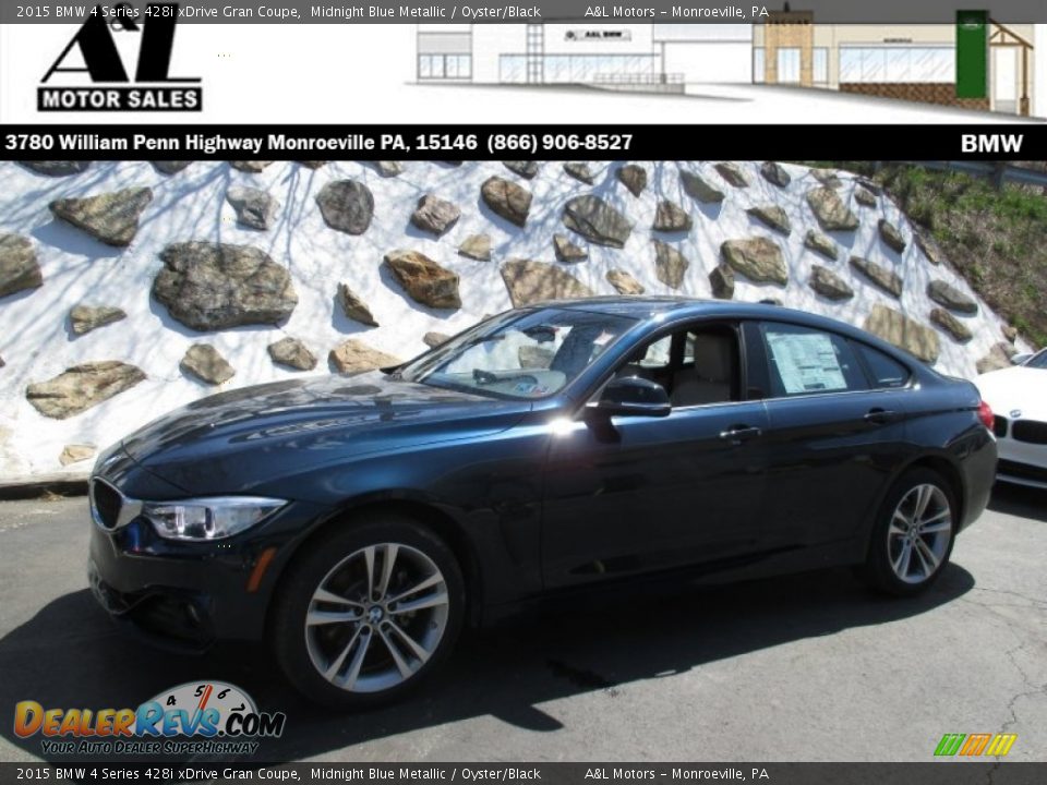 2015 BMW 4 Series 428i xDrive Gran Coupe Midnight Blue Metallic / Oyster/Black Photo #1