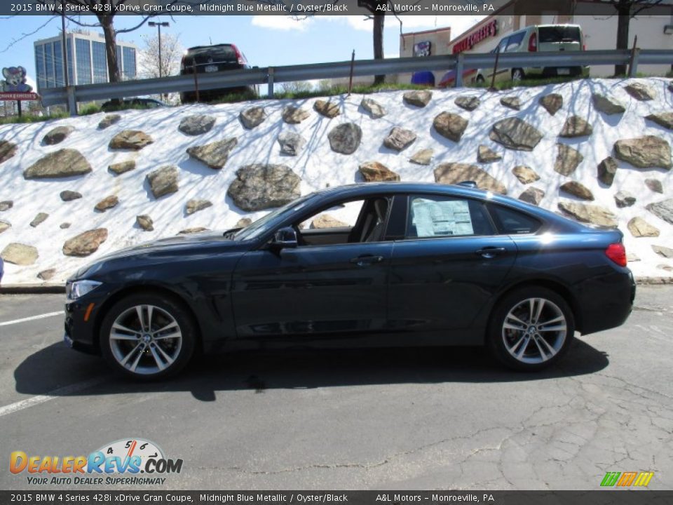 2015 BMW 4 Series 428i xDrive Gran Coupe Midnight Blue Metallic / Oyster/Black Photo #2