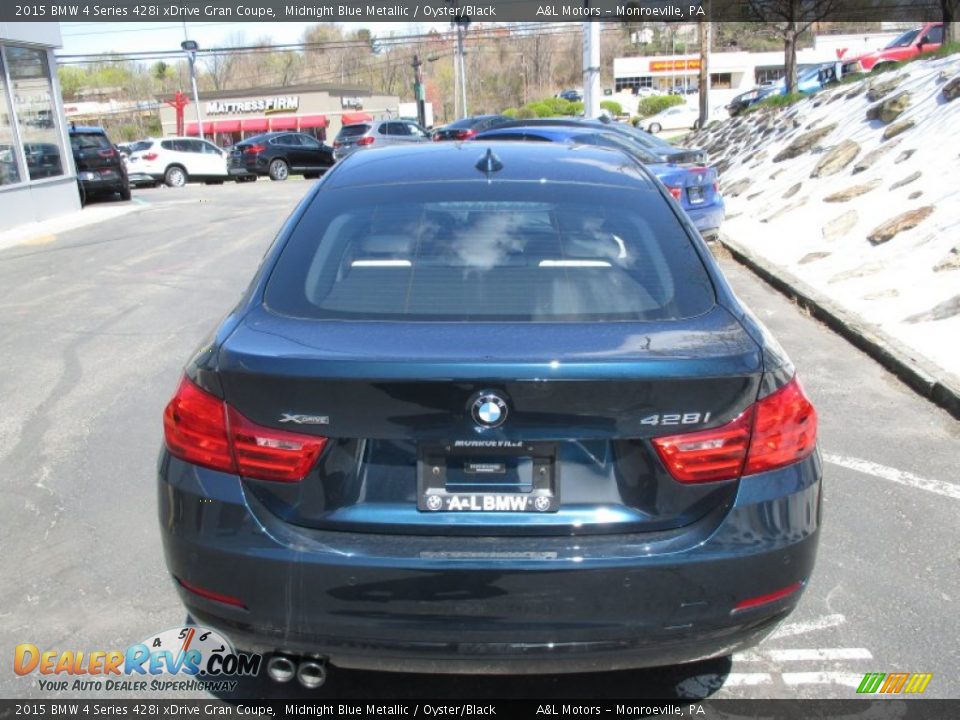 2015 BMW 4 Series 428i xDrive Gran Coupe Midnight Blue Metallic / Oyster/Black Photo #6
