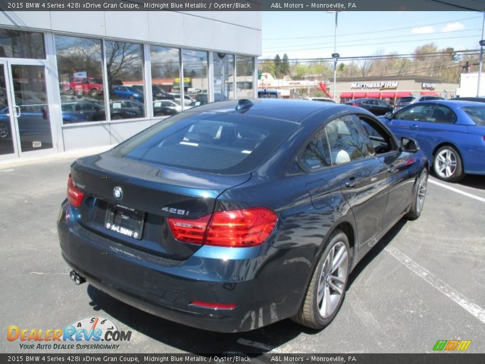 2015 BMW 4 Series 428i xDrive Gran Coupe Midnight Blue Metallic / Oyster/Black Photo #7